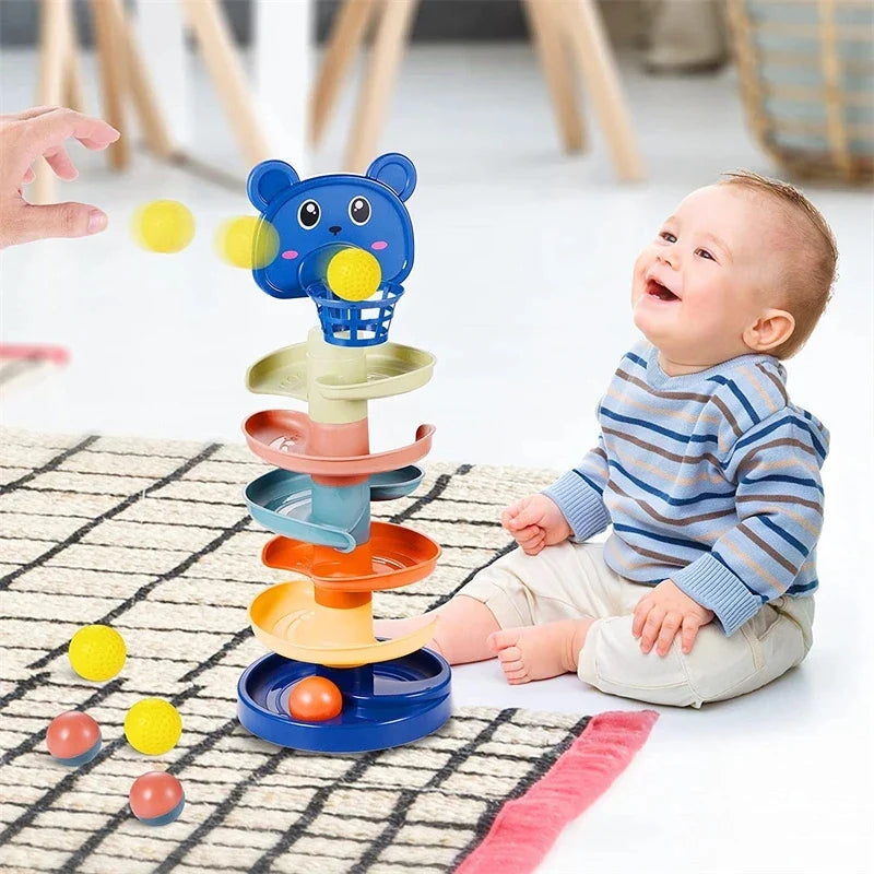 Montessori Rolling Ball Tower-4