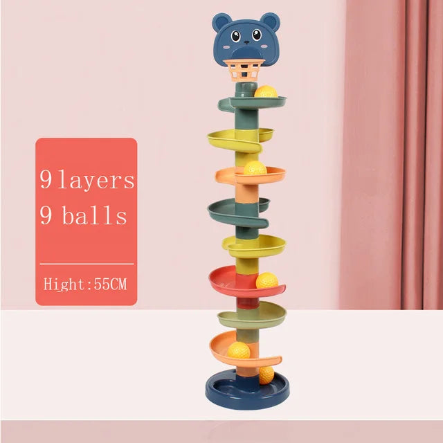 Montessori Rolling Ball Tower-5